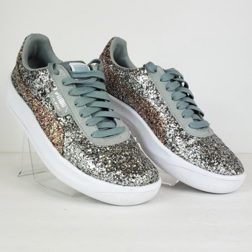 PUMA California Glitz Sneakers silver Sz 9